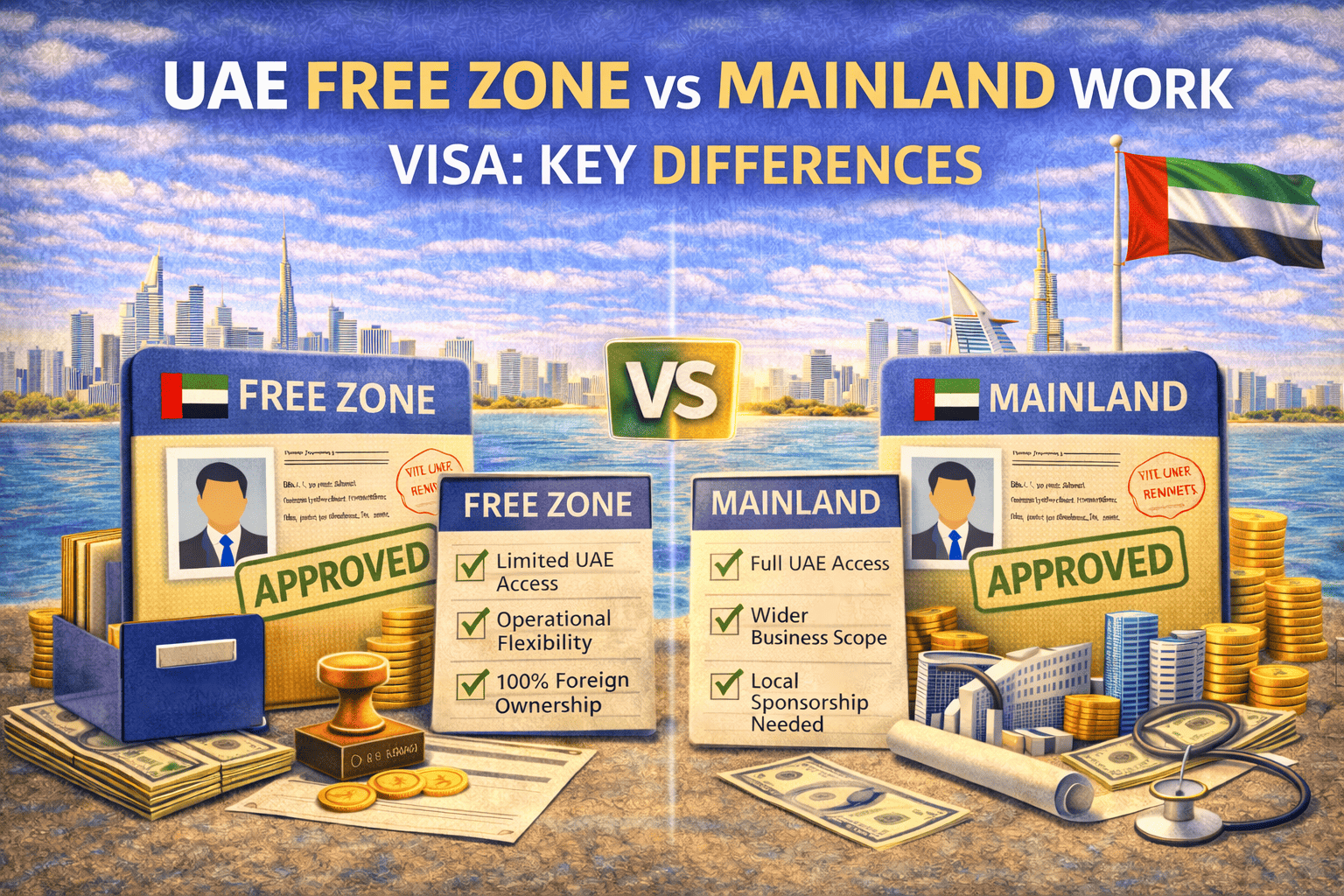 Free Zone vs Mainland Work Visa