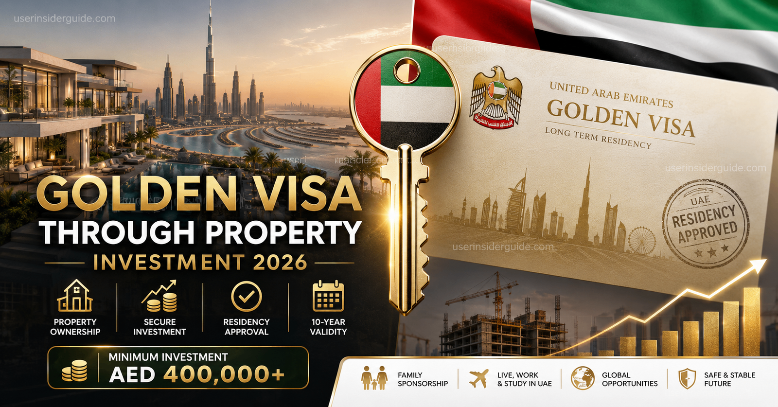 UAE golden visa property investment AED 400K guide 2026 Dubai residency visa
